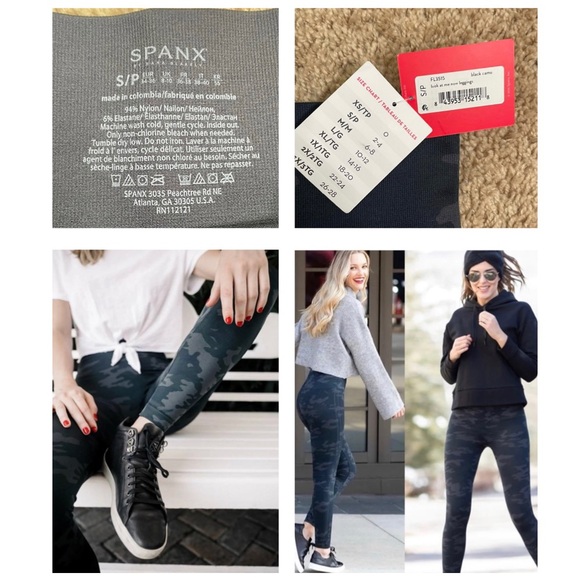 Spanx Look at Me Now Seamless High-Waisted Full Length Camo Leggings Sz S NEW - Picture 10 of 16